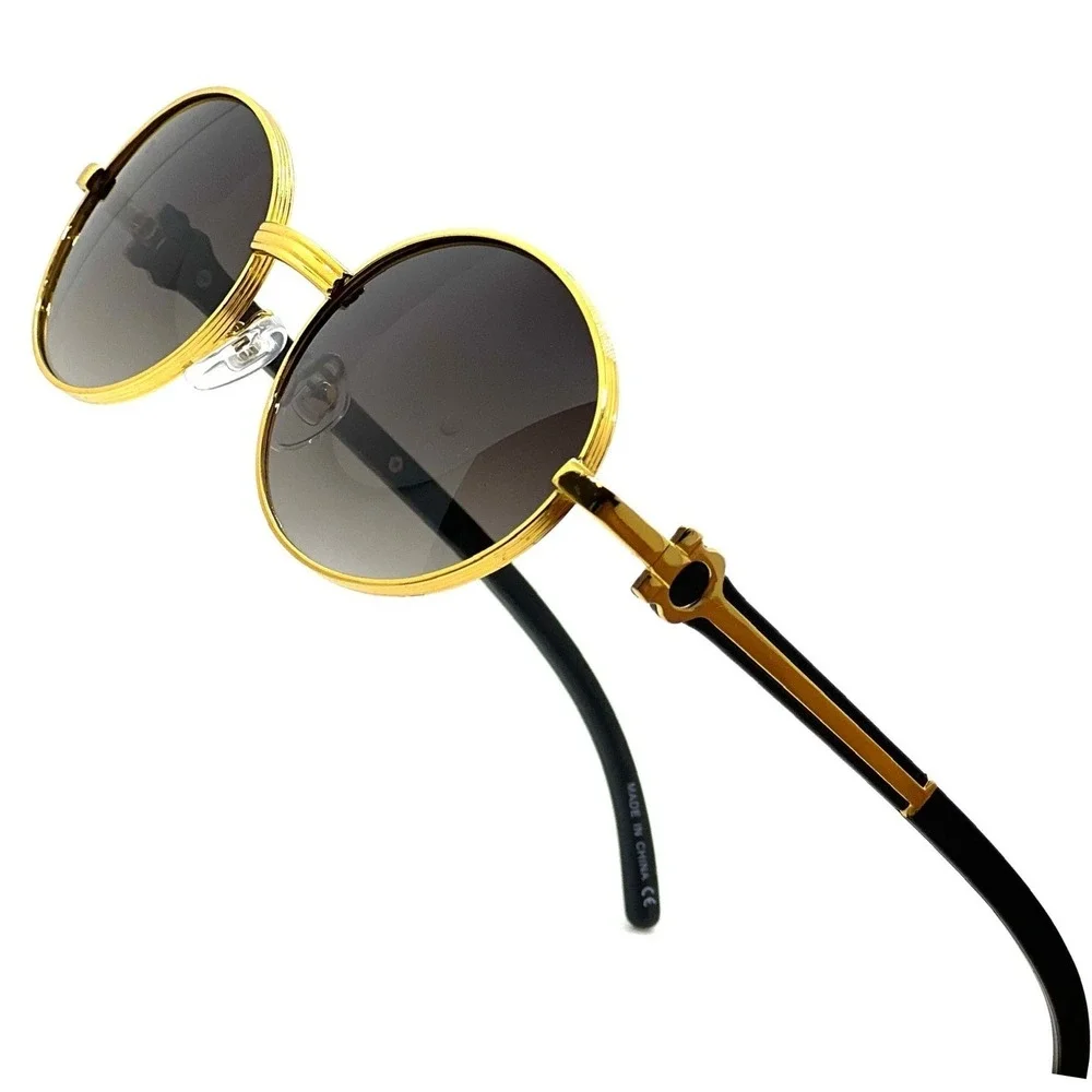 Men Sunglasses Square Classic Hip Hop Shades Buffs Wood Arms 80's 90's Retro New
